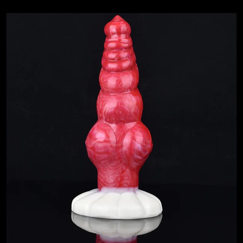 9.05 Inch Multi-Knot Silicone Dog Dildo with Pointed Glans – Fantasy Adult Toy
