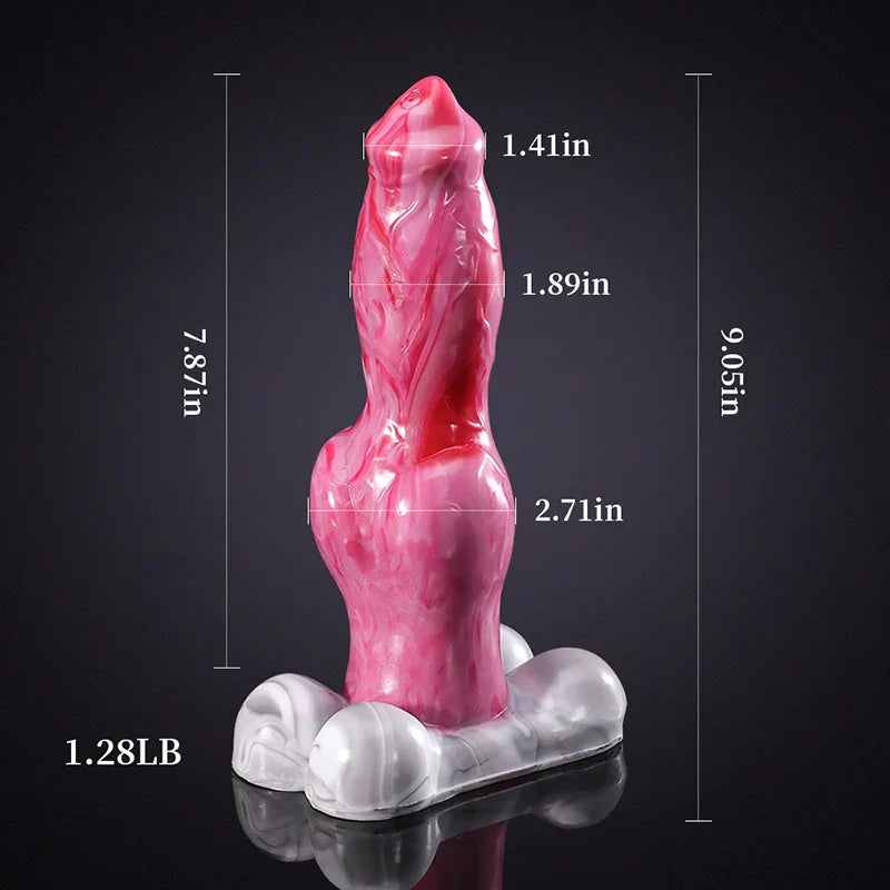 9.05 Inch Silicone Dog Dildo with Realistic Large Knot – Fantasy Adult Toy