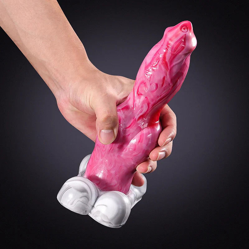 9.05 Inch Silicone Dog Dildo with Realistic Large Knot – Fantasy Adult Toy