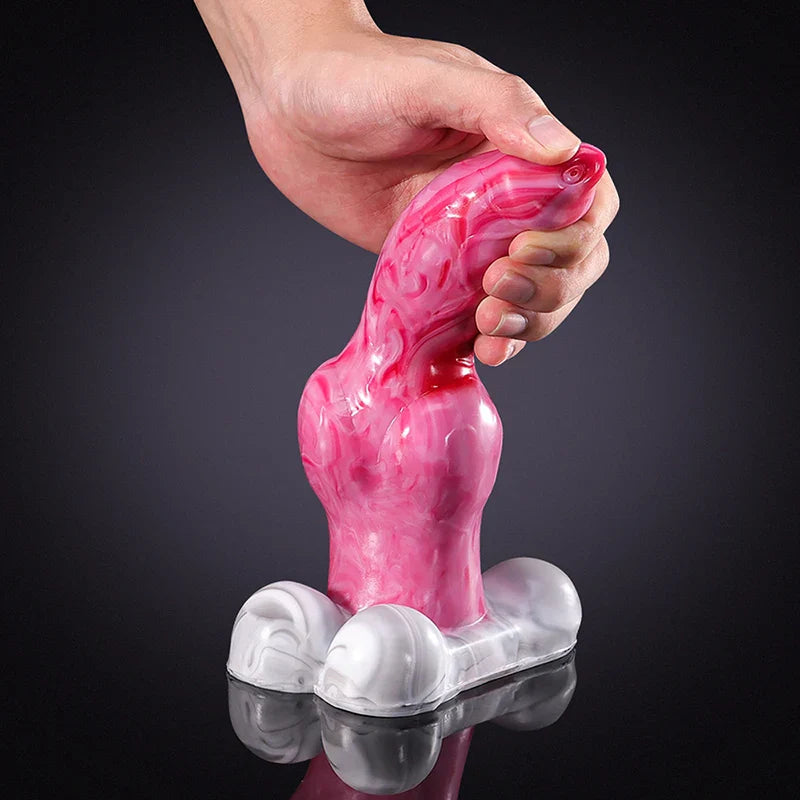 9.05 Inch Silicone Dog Dildo with Realistic Large Knot – Fantasy Adult Toy