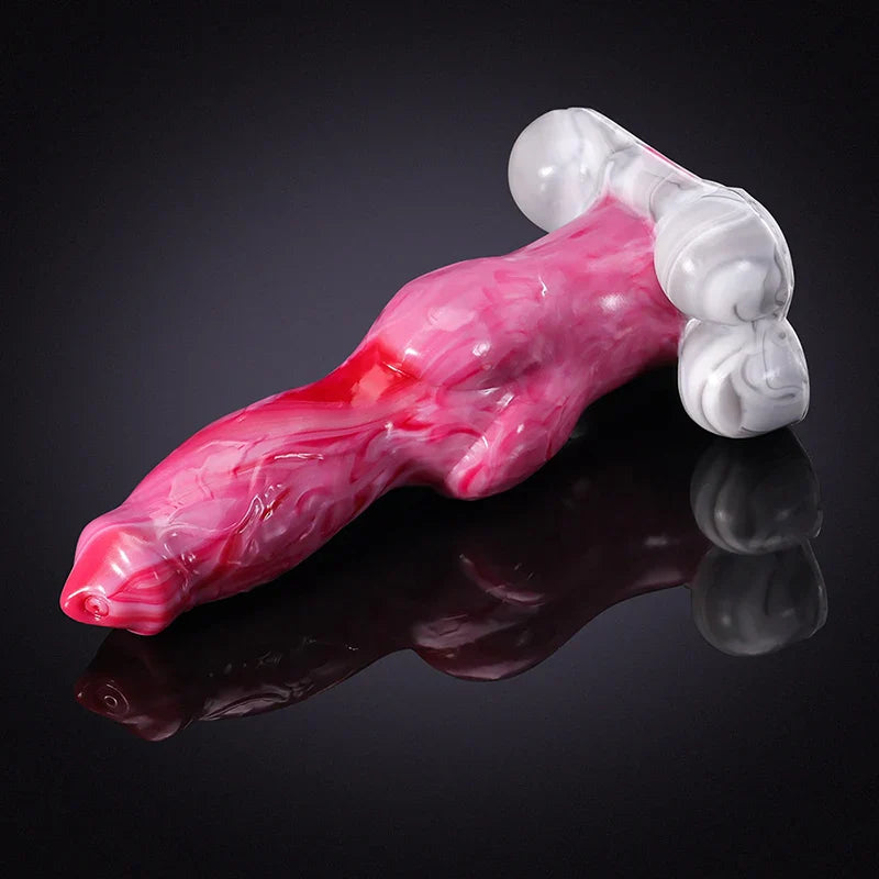 9.05 Inch Silicone Dog Dildo with Realistic Large Knot – Fantasy Adult Toy