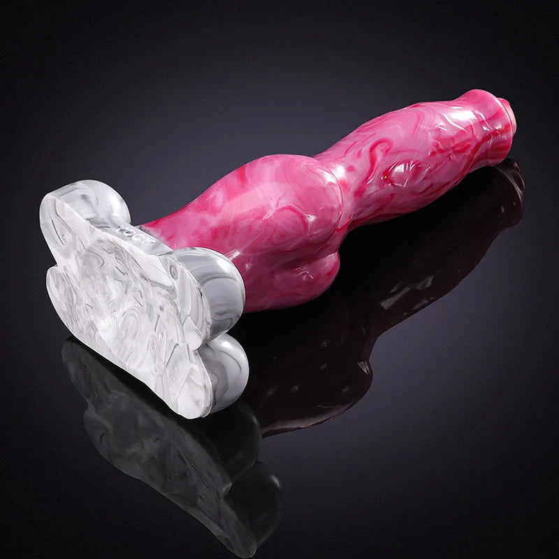 9.05 Inch Silicone Dog Dildo with Realistic Large Knot – Fantasy Adult Toy