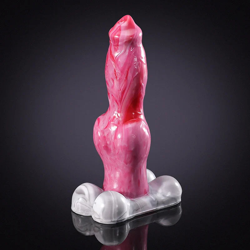 9.05 Inch Silicone Dog Dildo with Realistic Large Knot – Fantasy Adult Toy