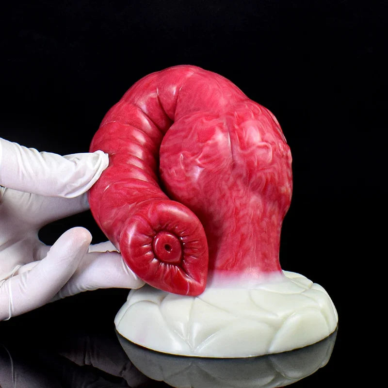 9.25 Inch Mixed-Color Silicone Wolf Knot Dildo with Fantasy-Inspired Design
