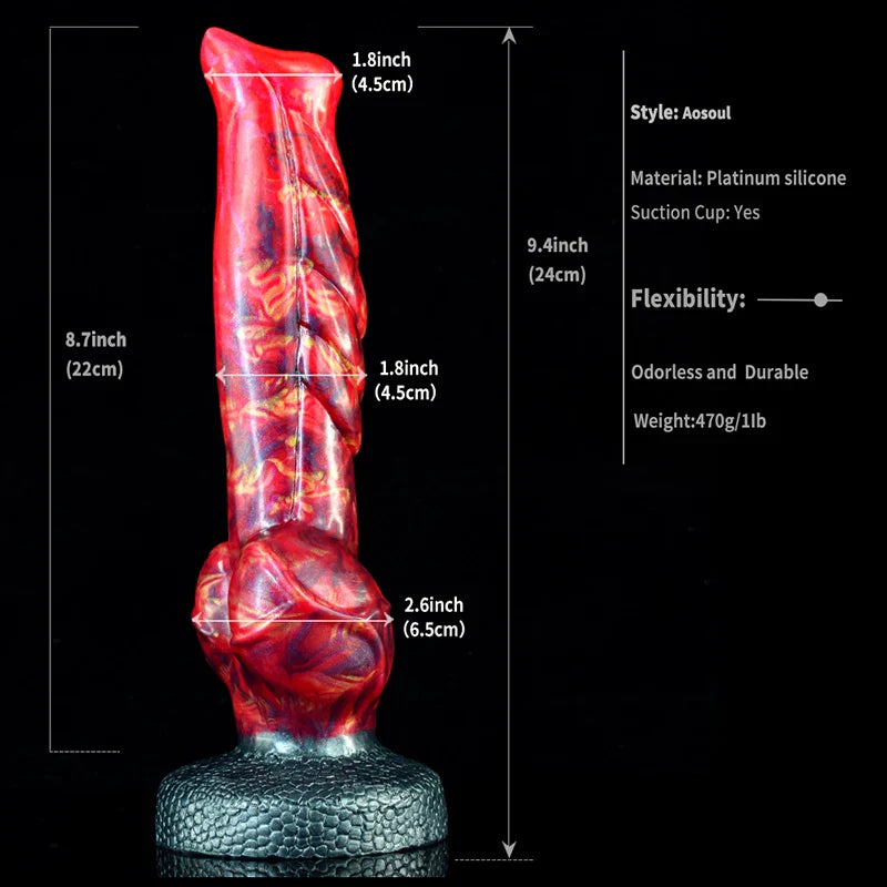 9.4-Inch Premium Wolf Dog Dildo – Lifelike Design with Large Knot