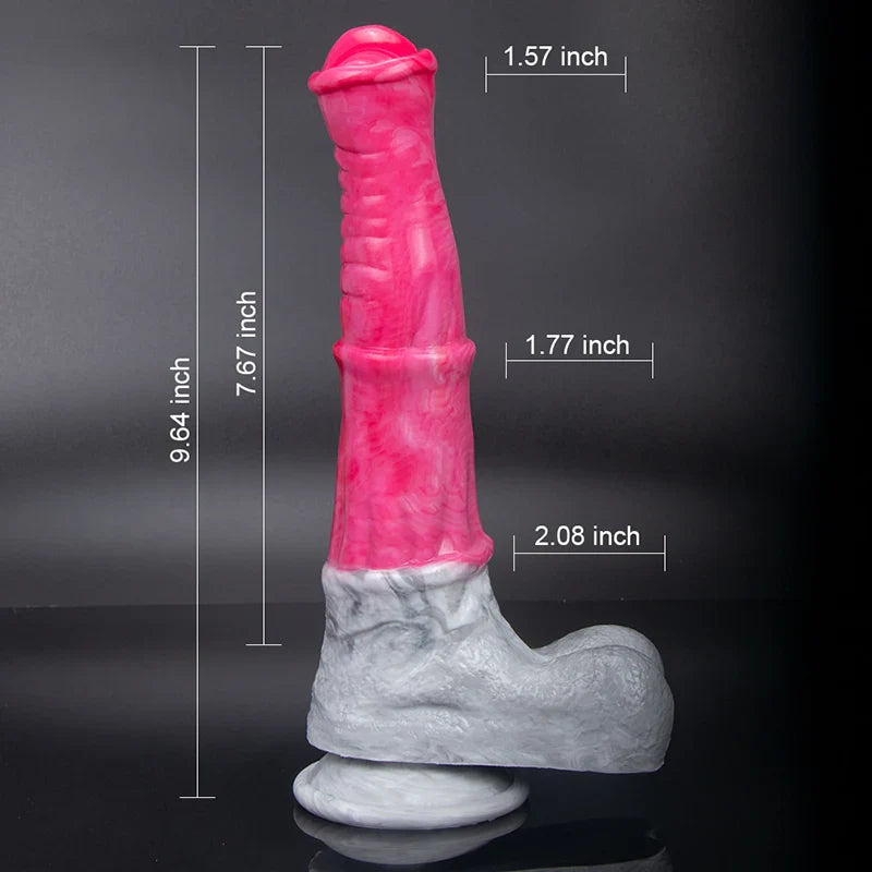 9.64-Inch Realistic Pink Silicone Horse Dildo