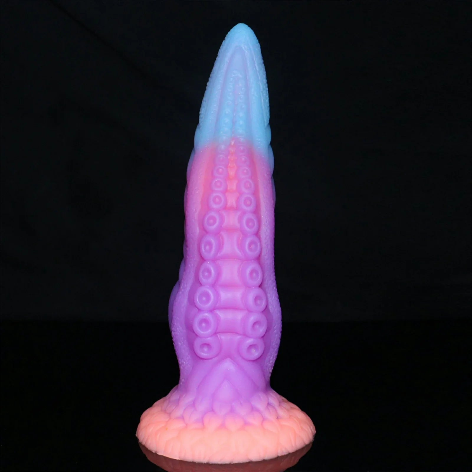 9.8 Inch Glow-in-the-Dark Silicone Tentacle Dildo with Suction Cup Base