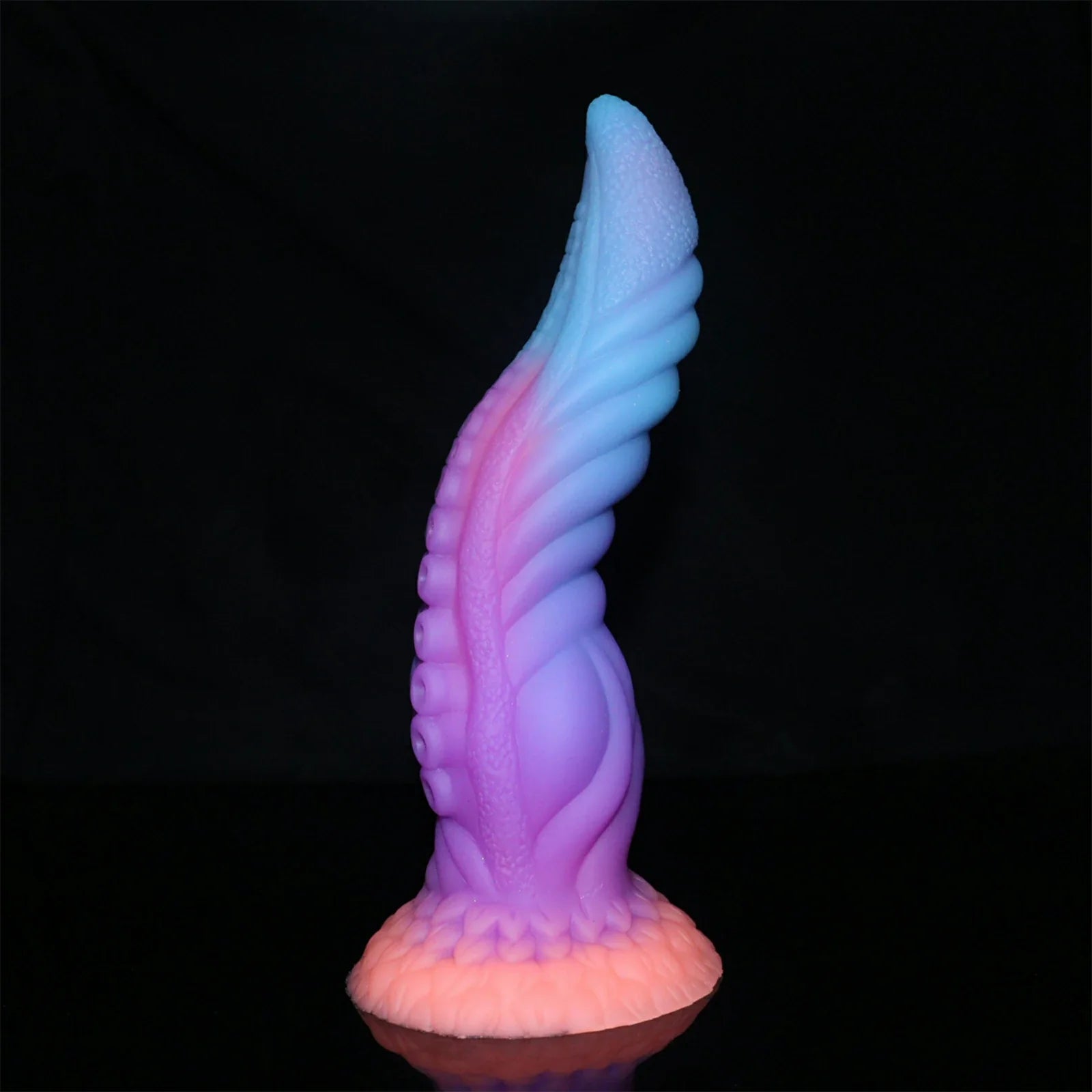 9.8 Inch Glow-in-the-Dark Silicone Tentacle Dildo with Suction Cup Base