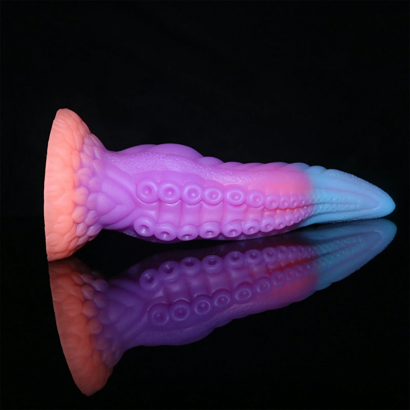 9.8 Inch Glow-in-the-Dark Silicone Tentacle Dildo with Suction Cup Base