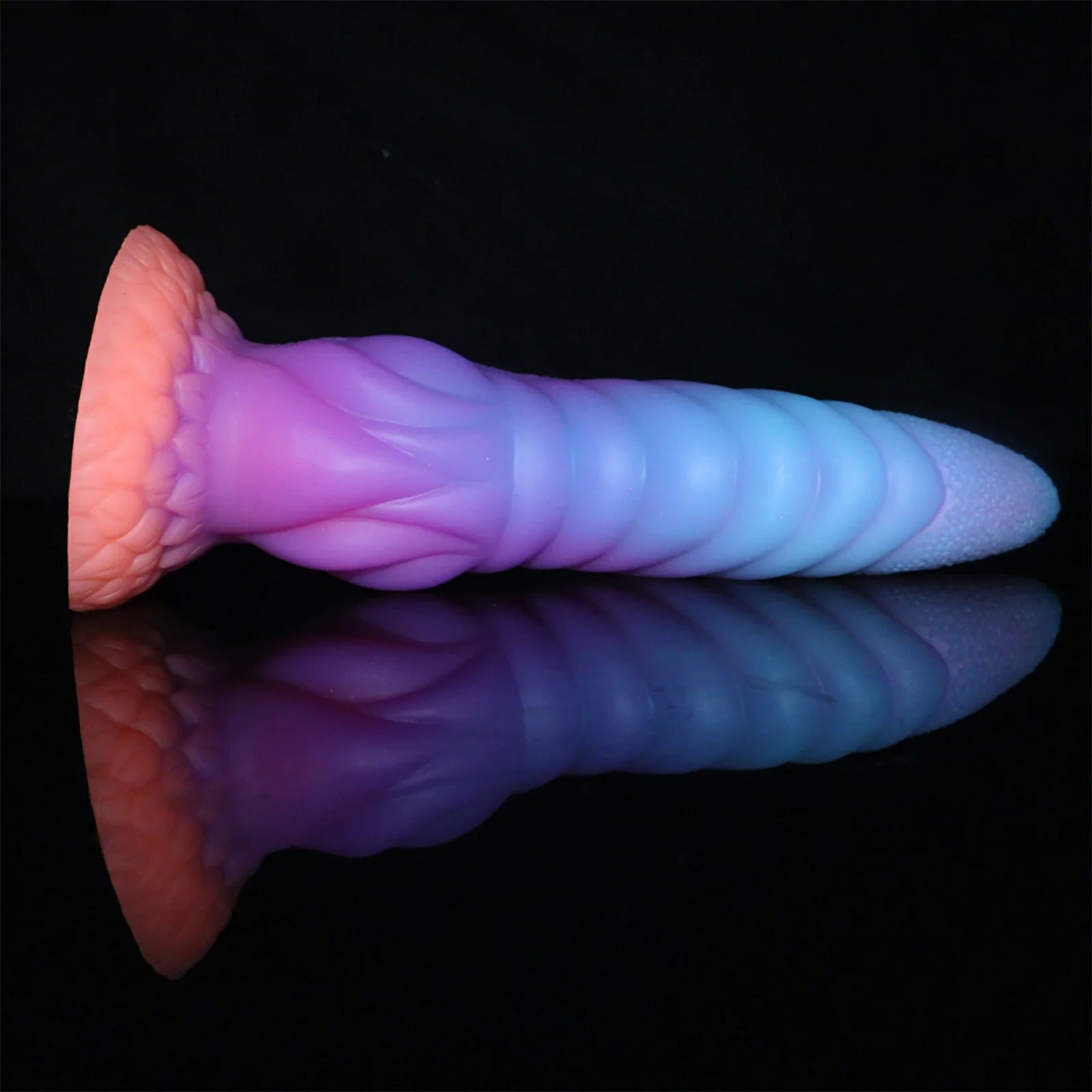 9.8 Inch Glow-in-the-Dark Silicone Tentacle Dildo with Suction Cup Base