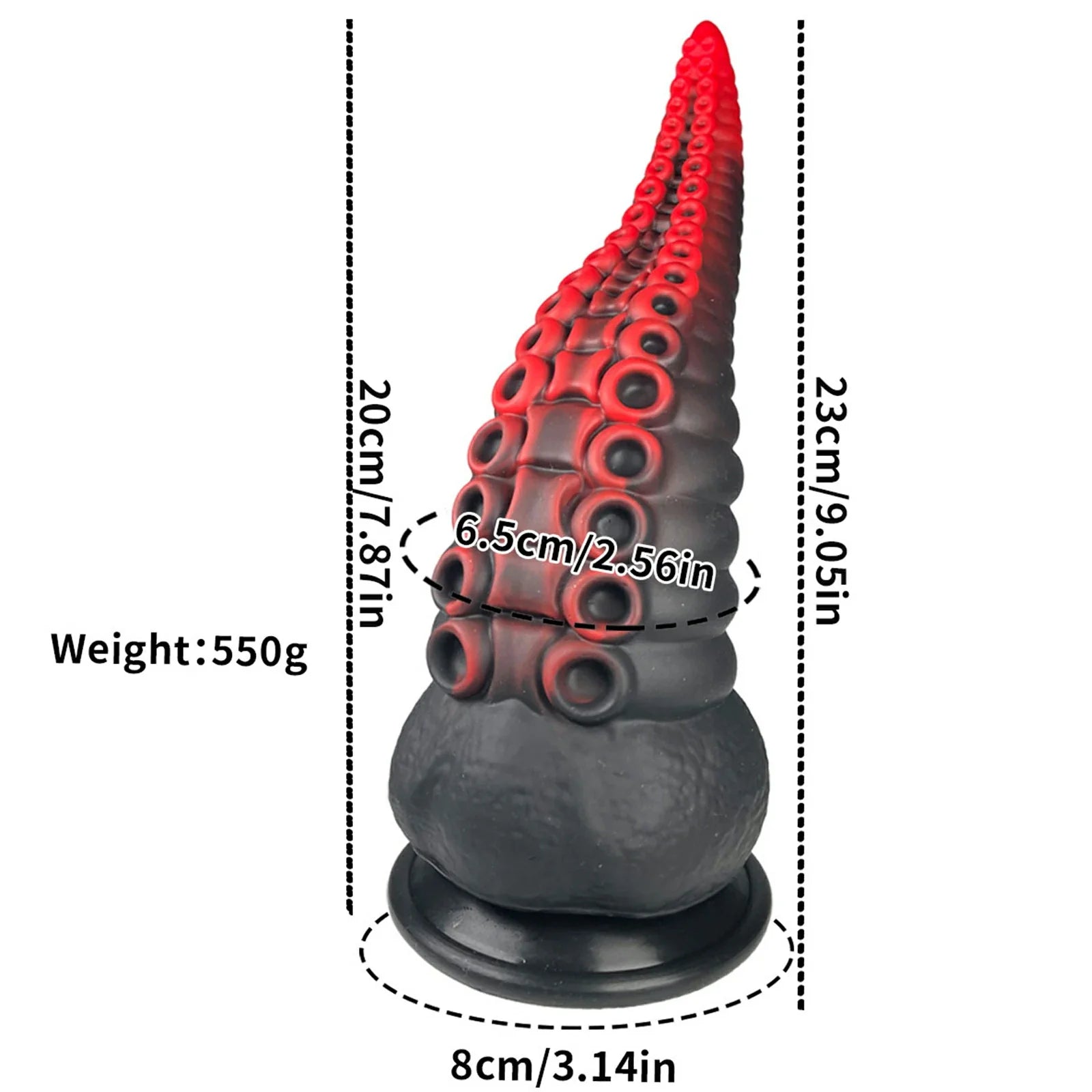 9 Inch Realistic Tentacle Dildo with Smooth Silicone & Suction Cup Base