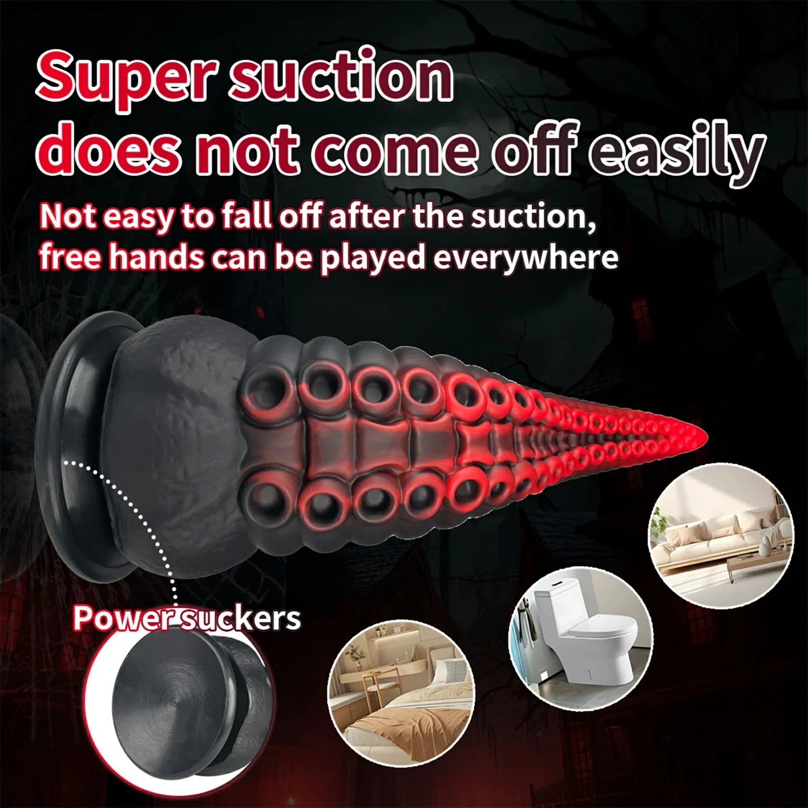 9 Inch Realistic Tentacle Dildo with Smooth Silicone & Suction Cup Base