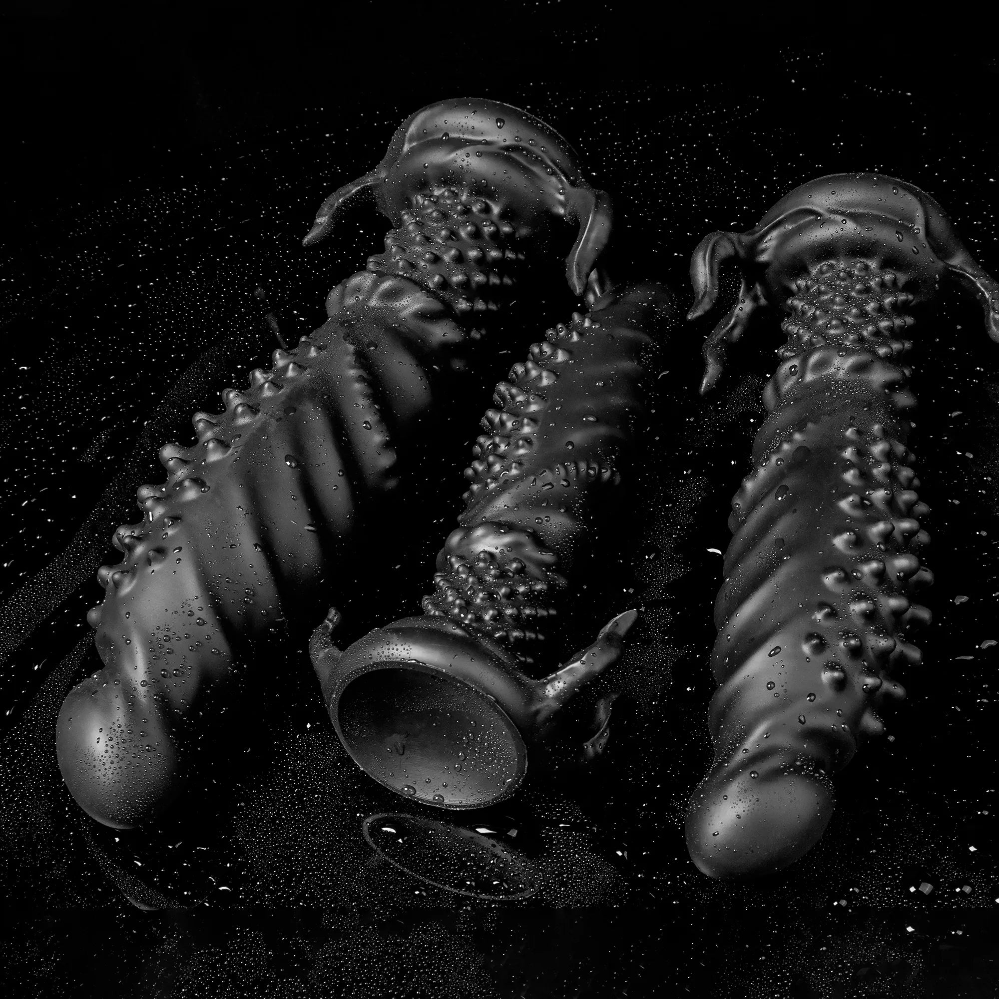 Abyss Spiked Dildo – Black Monster Platinum Silicone