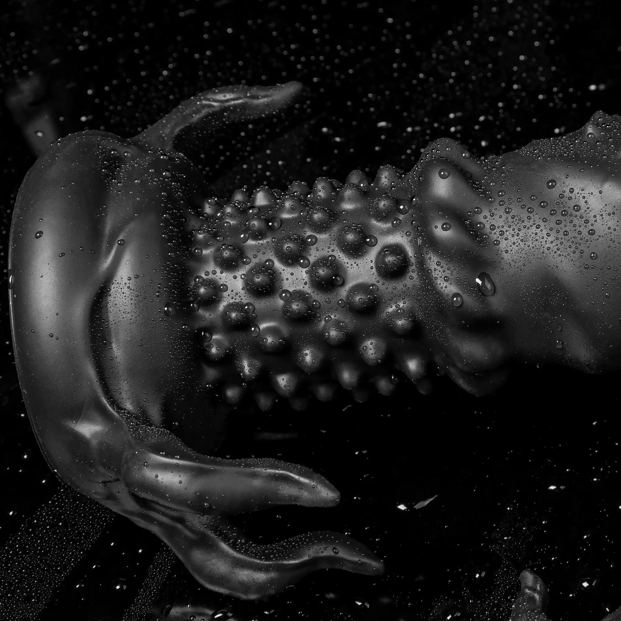 Abyss Spiked Dildo – Black Monster Platinum Silicone