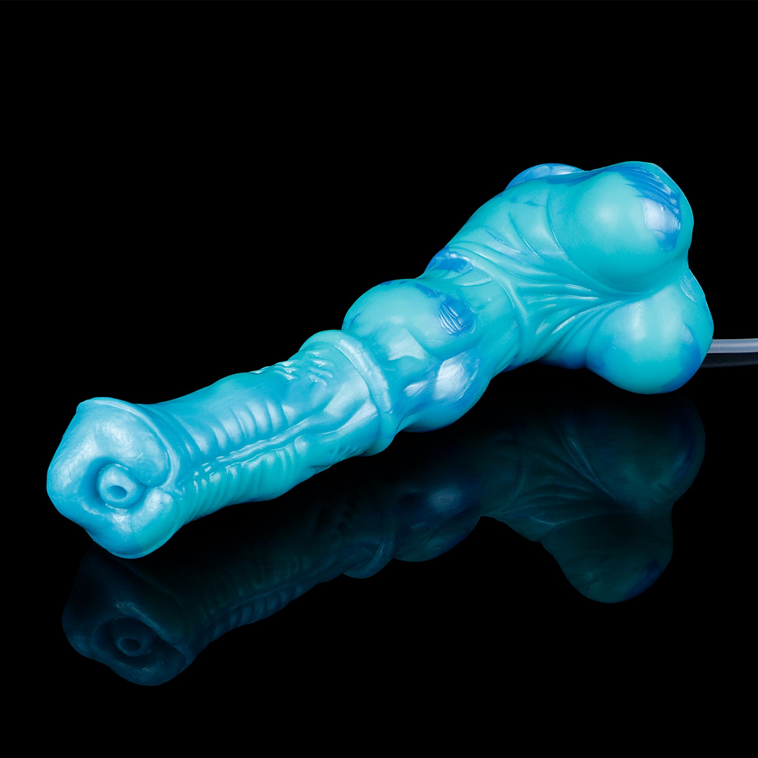 Blue Ejaculating Dildo with Electric Pump – Automatic Squirting Silicone Dildo