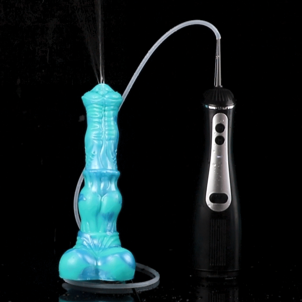 Blue Ejaculating Dildo with Electric Pump – Automatic Squirting Silicone Dildo