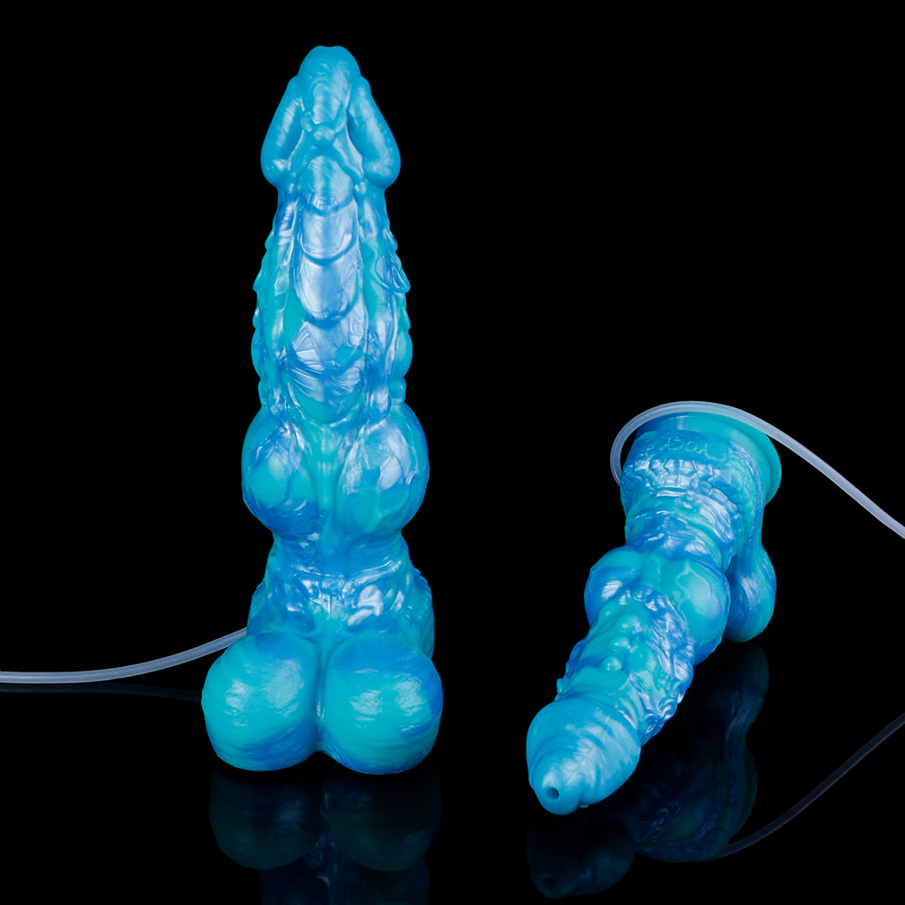 Blue Silicone Ejaculating Dildo with Electric Pump – Automatic Squirting Fantasy Toy