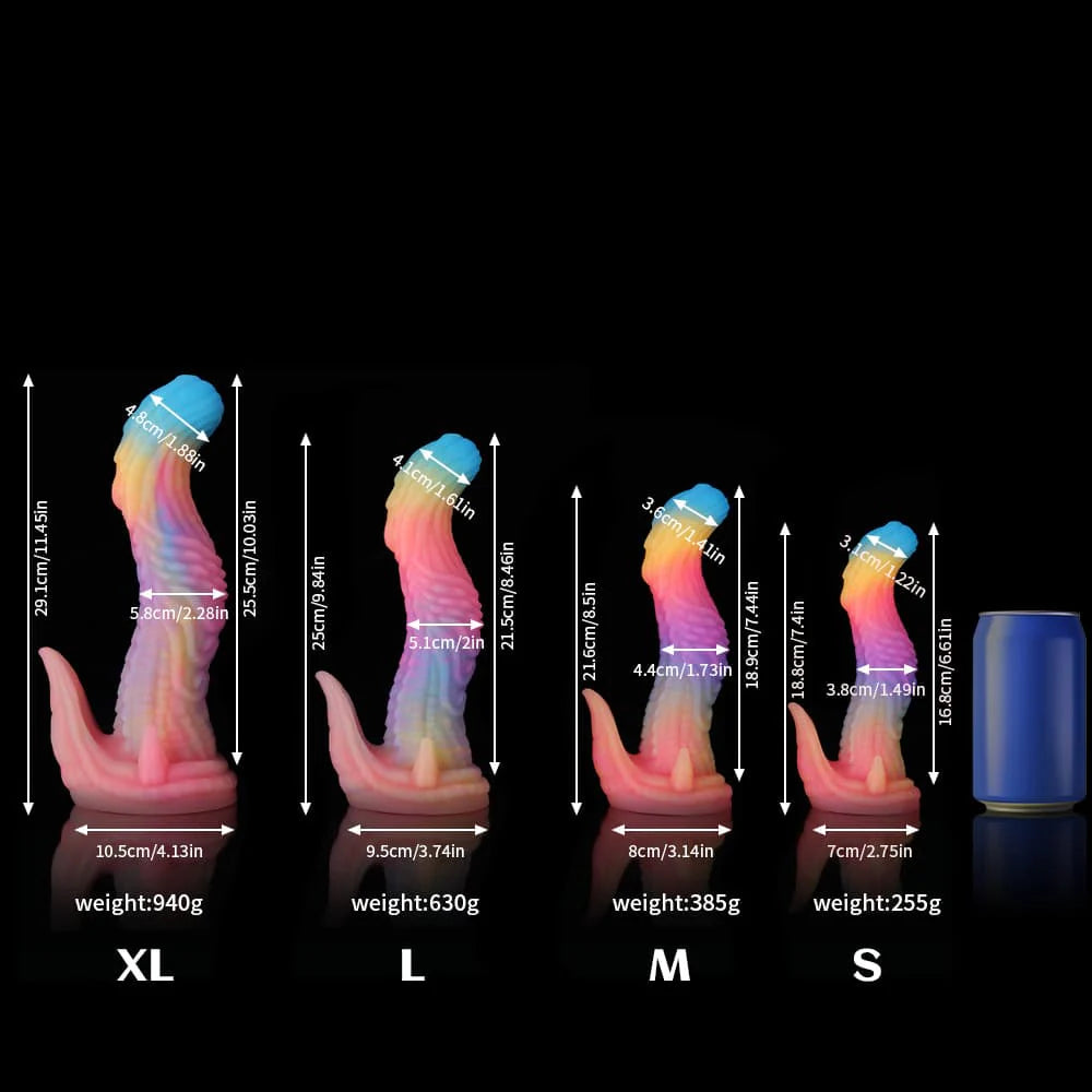 Dinosaur Fantasy Dildo – Blue Yellow Purple Gradient Design
