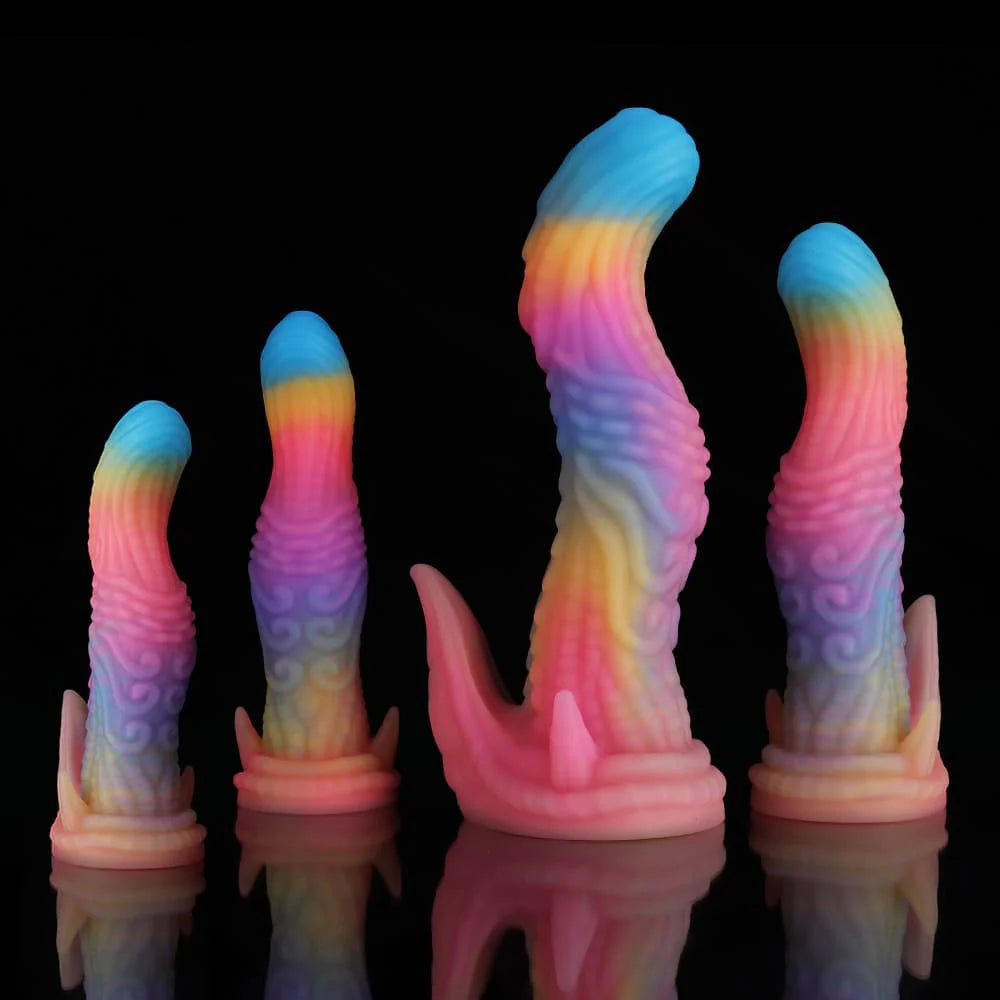 Dinosaur Fantasy Dildo – Blue Yellow Purple Gradient Design