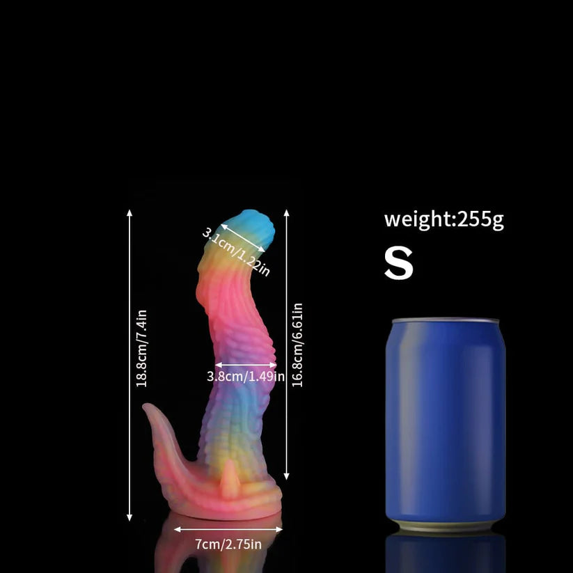 Dinosaur Fantasy Dildo – Blue Yellow Purple Gradient Design