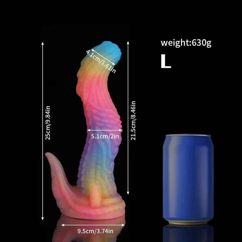 Dinosaur Fantasy Dildo – Blue Yellow Purple Gradient Design