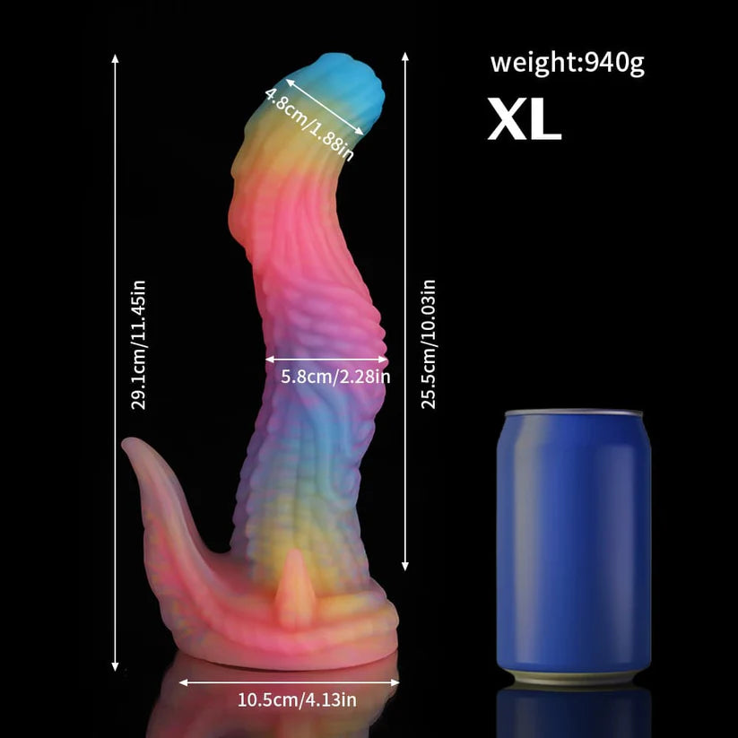 Dinosaur Fantasy Dildo – Blue Yellow Purple Gradient Design