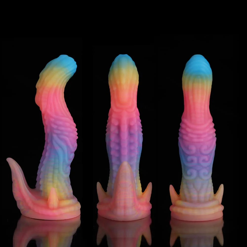 Dinosaur Fantasy Dildo – Blue Yellow Purple Gradient Design