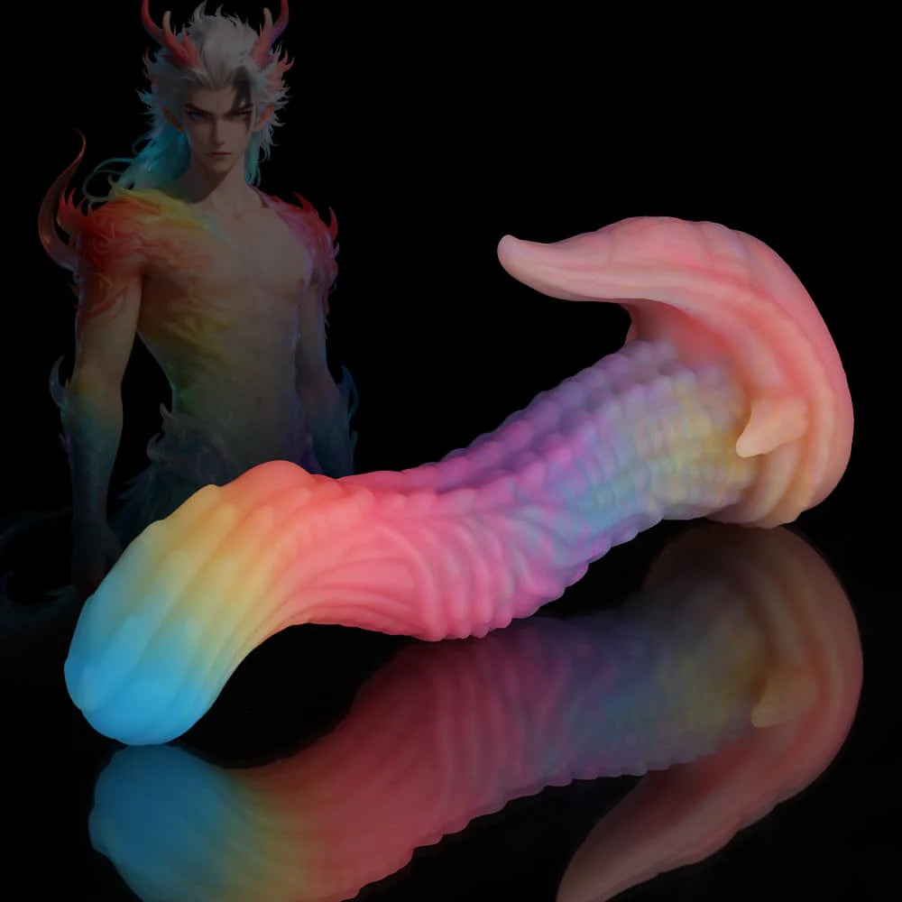 Dinosaur Fantasy Dildo – Blue Yellow Purple Gradient Design
