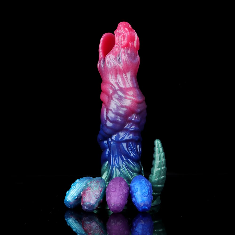 Dinosaur Inflatable Ovipositor Dildo – Fantasy Roleplay Air Pump Egg-Laying Toy(4Eggs）