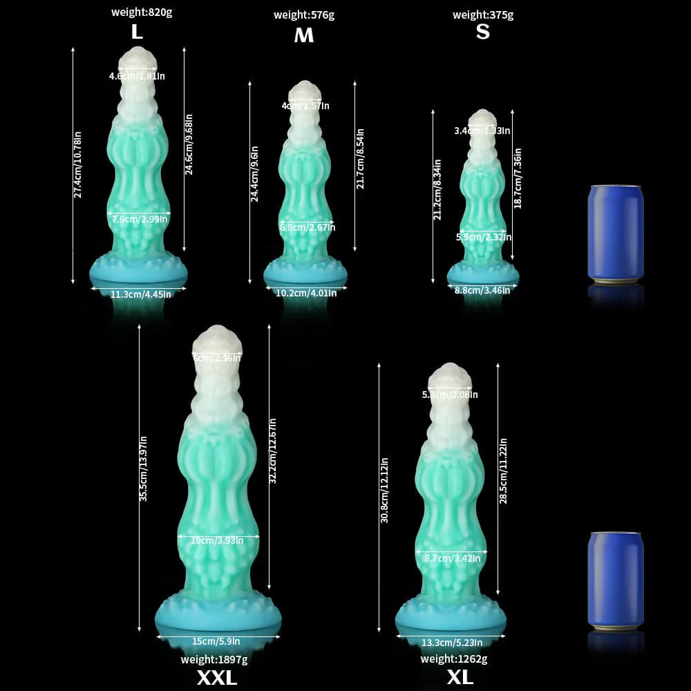 Dog Blue Green Knot Dildo – Fantasy Animal Inspired Sculpted Design