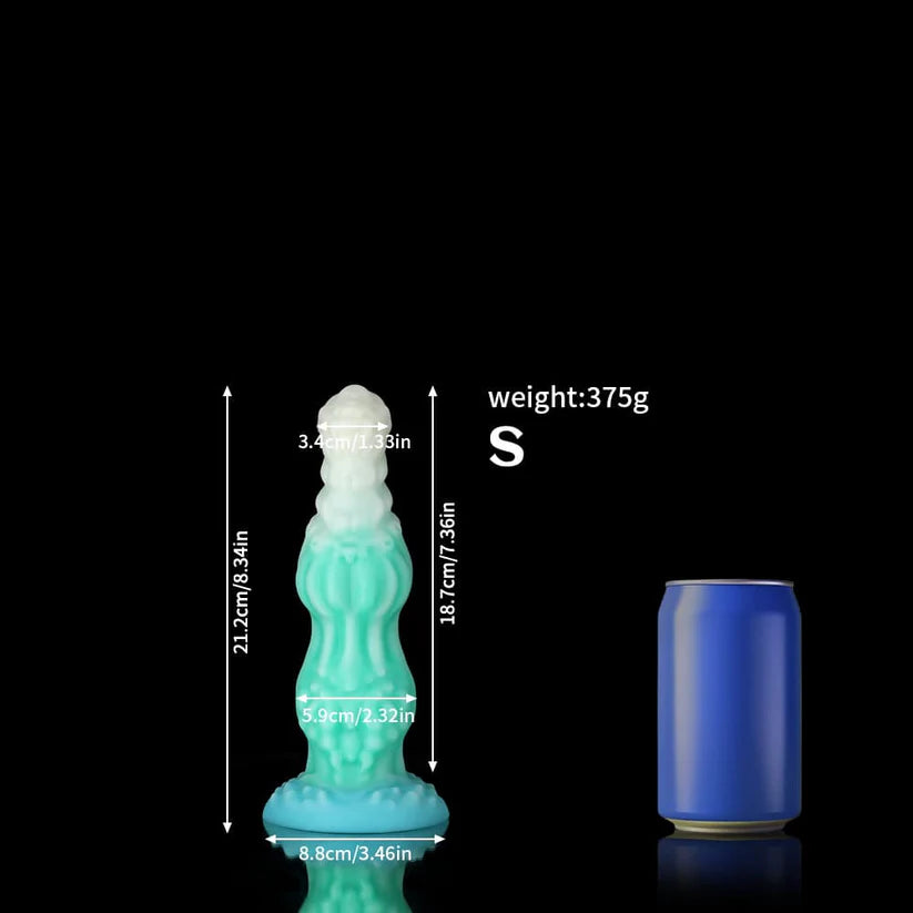 Dog Blue Green Knot Dildo – Fantasy Animal Inspired Sculpted Design