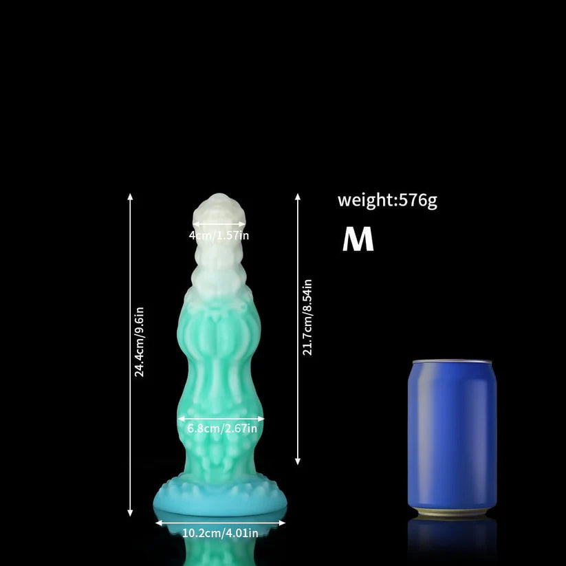 Dog Blue Green Knot Dildo – Fantasy Animal Inspired Sculpted Design