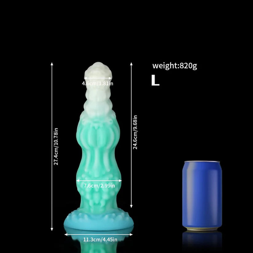 Dog Blue Green Knot Dildo – Fantasy Animal Inspired Sculpted Design