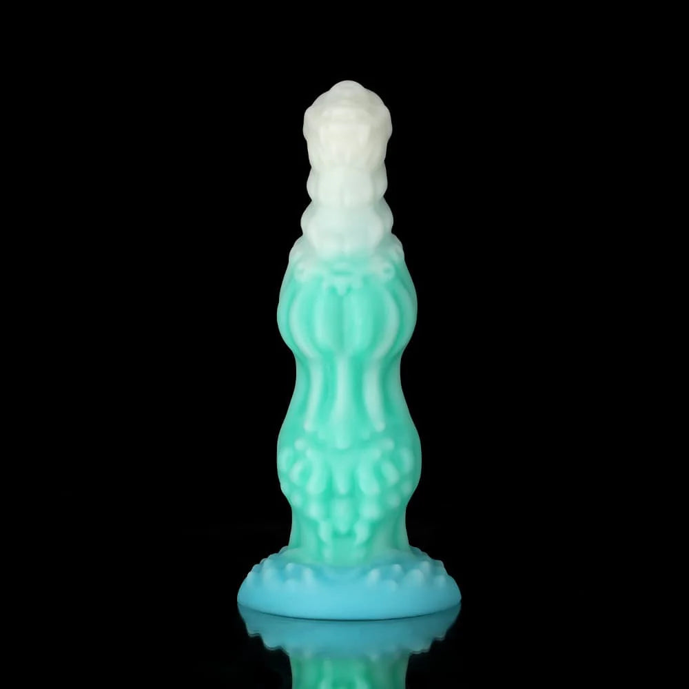 Dog Blue Green Knot Dildo – Fantasy Animal Inspired Sculpted Design