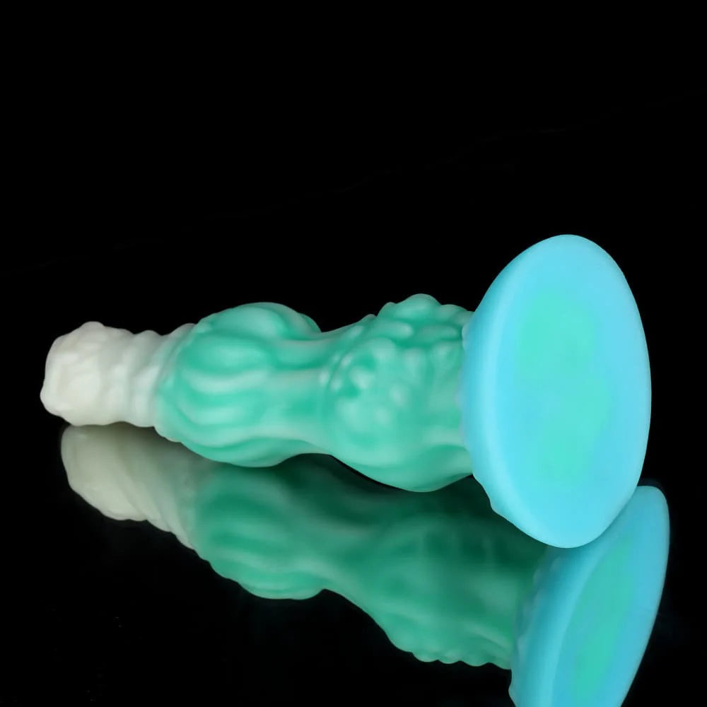 Dog Blue Green Knot Dildo – Fantasy Animal Inspired Sculpted Design