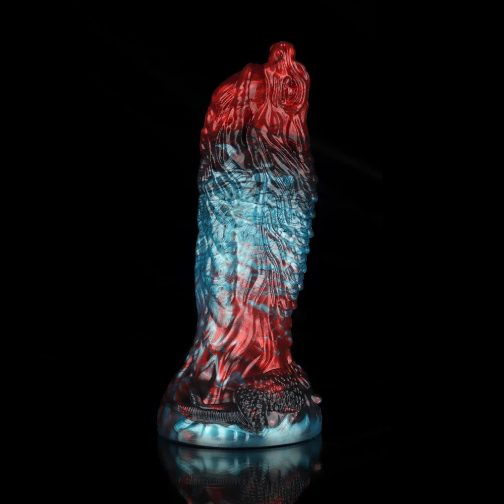 Dragon Kiss Gradient Red Blue Fantasy Dildo – Dual Color Silicone Adult Toy