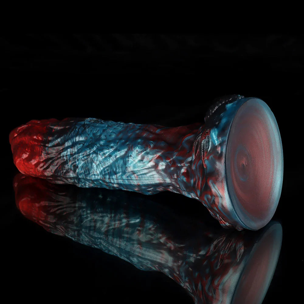 Dragon Kiss Gradient Red Blue Fantasy Dildo – Dual Color Silicone Adult Toy