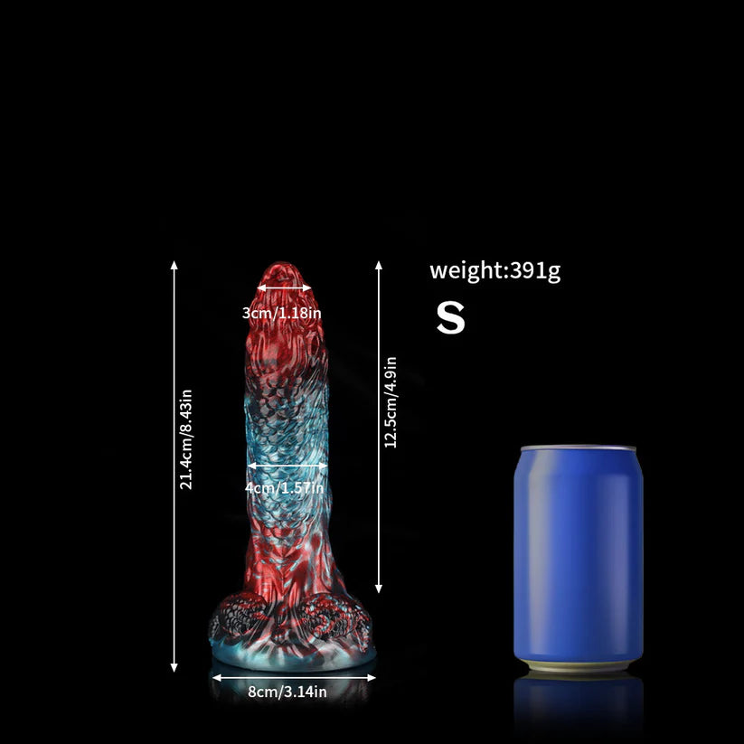Dragon Kiss Gradient Red Blue Fantasy Dildo – Dual Color Silicone Adult Toy