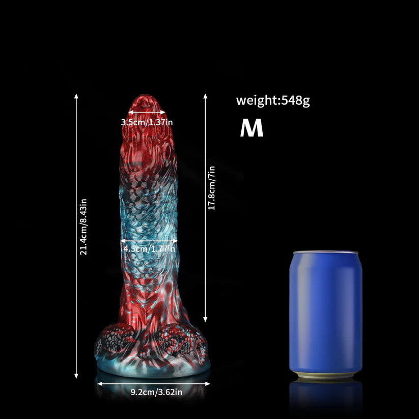 Dragon Kiss Gradient Red Blue Fantasy Dildo – Dual Color Silicone Adult Toy