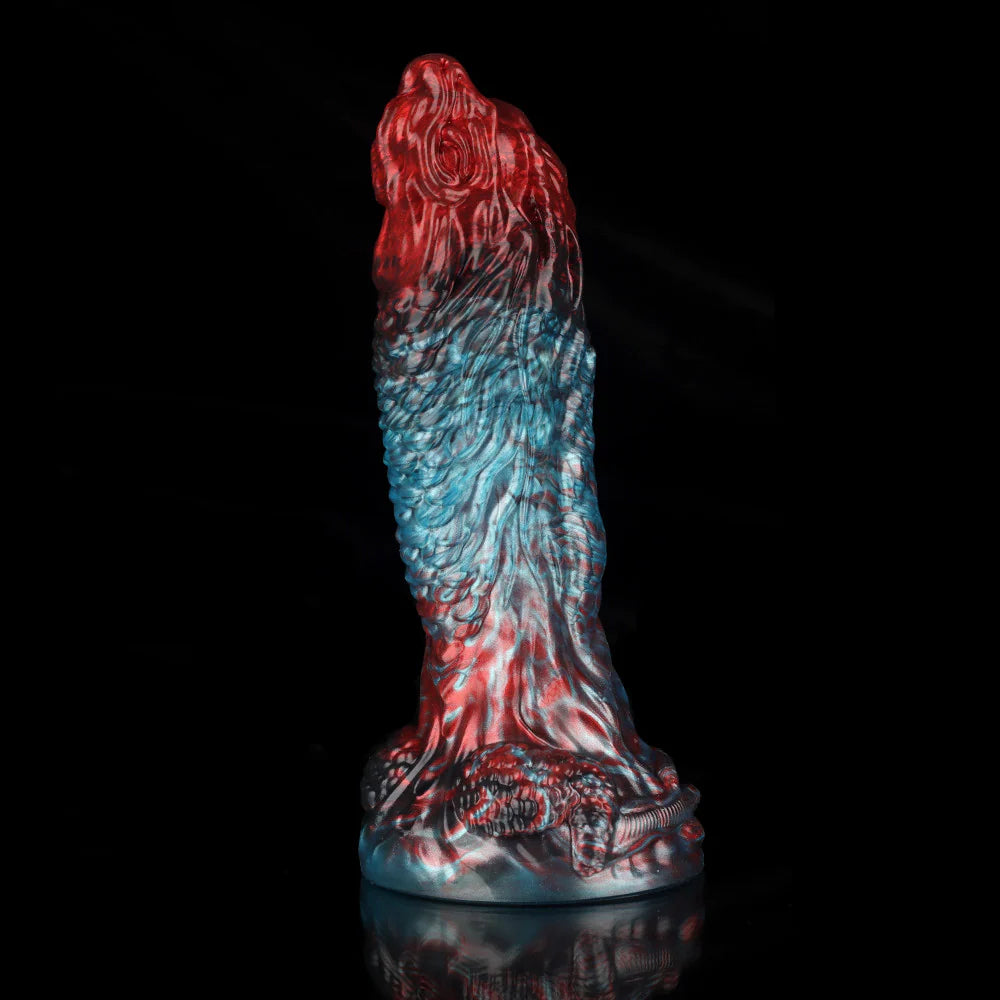 Dragon Kiss Gradient Red Blue Fantasy Dildo – Dual Color Silicone Adult Toy