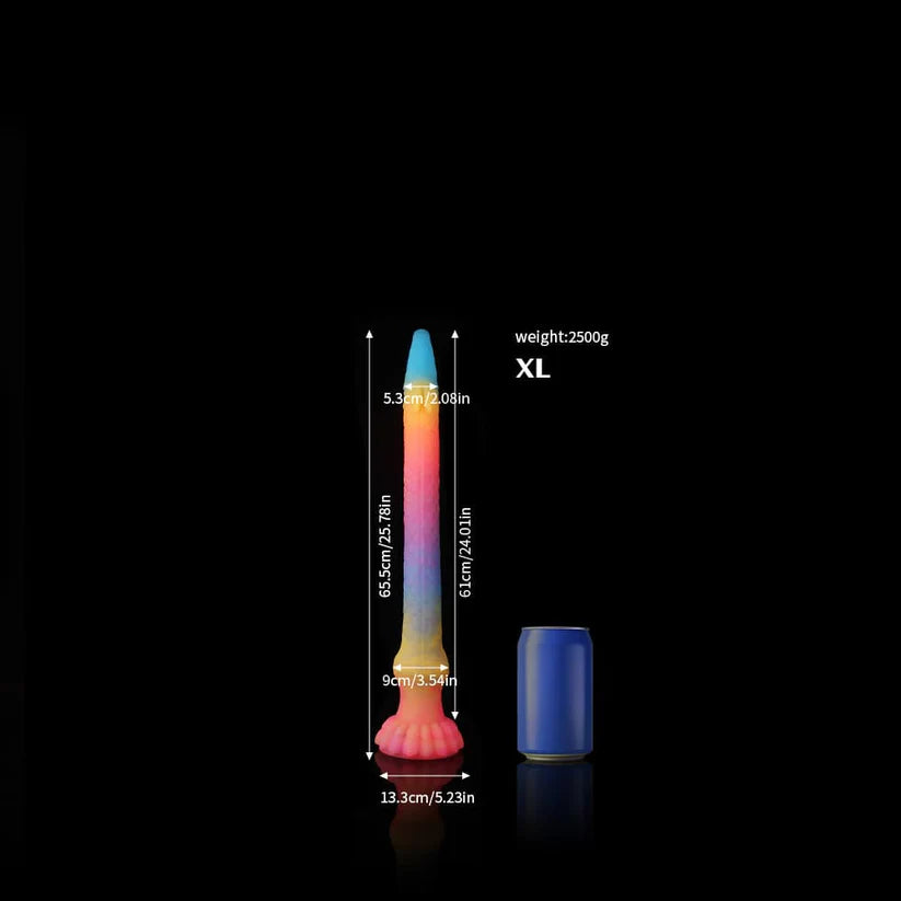 Eel Blue Yellow Purple Luminous Tentacle Dildo – Premium Silicone