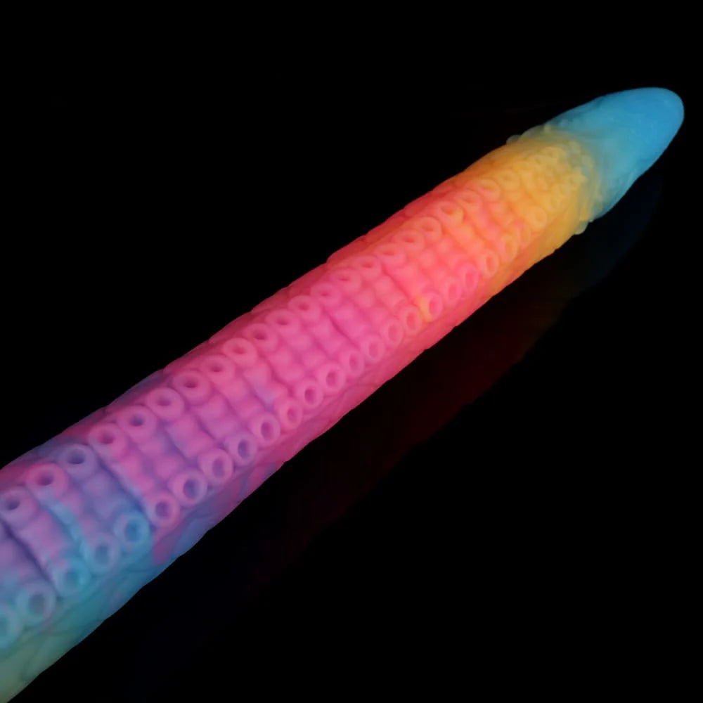 Eel Blue Yellow Purple Luminous Tentacle Dildo – Premium Silicone