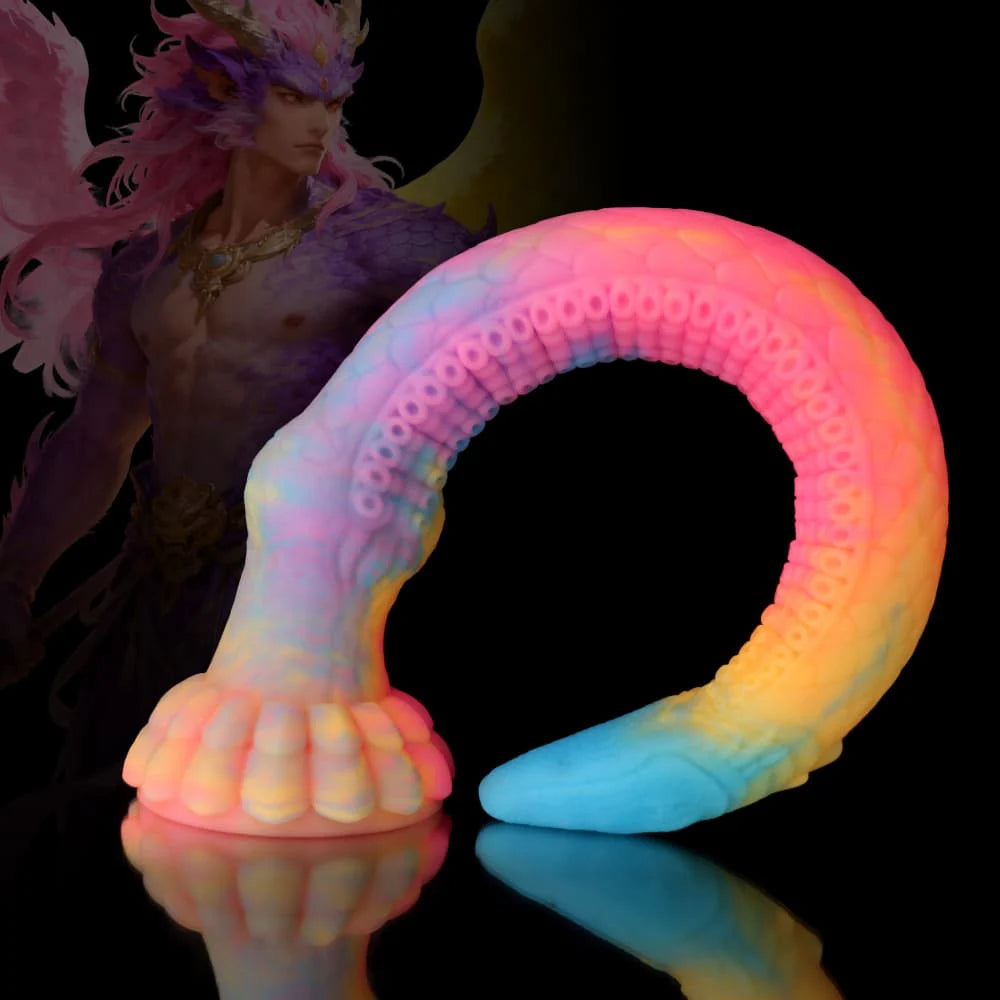 Eel Blue Yellow Purple Luminous Tentacle Dildo – Premium Silicone