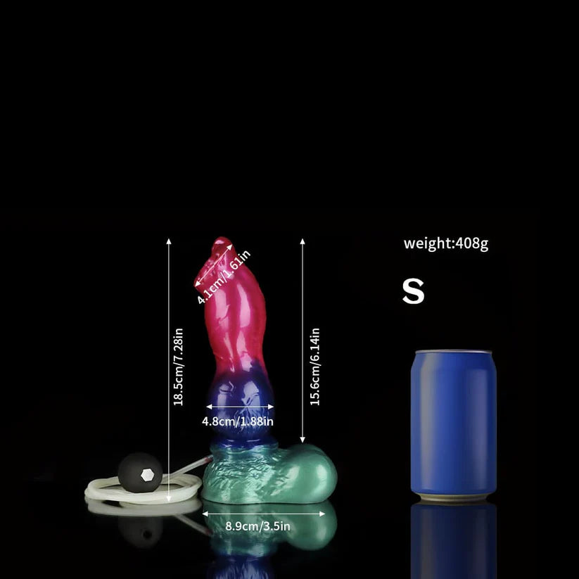 Gun Dog Gradient Purple Green Knot Dildo – Ejaculating Fantasy Dildo