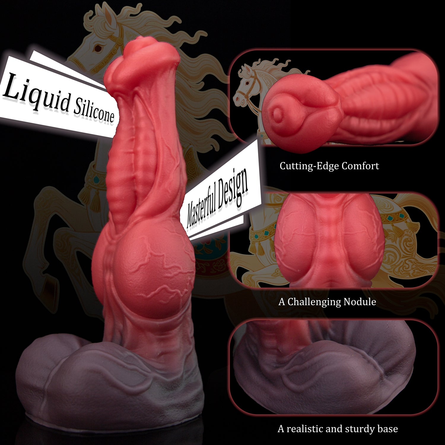 Horse Dildo – Realistic Liquid silicone with Textured Design