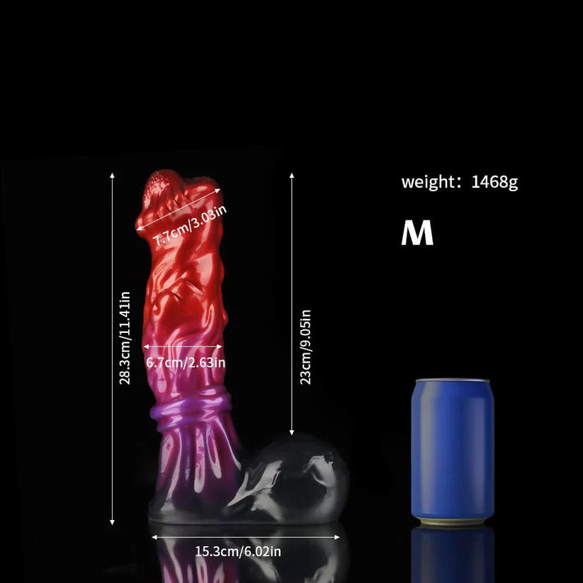 Horse Dildo – Red, Purple & Black Fantasy Silicone Toy