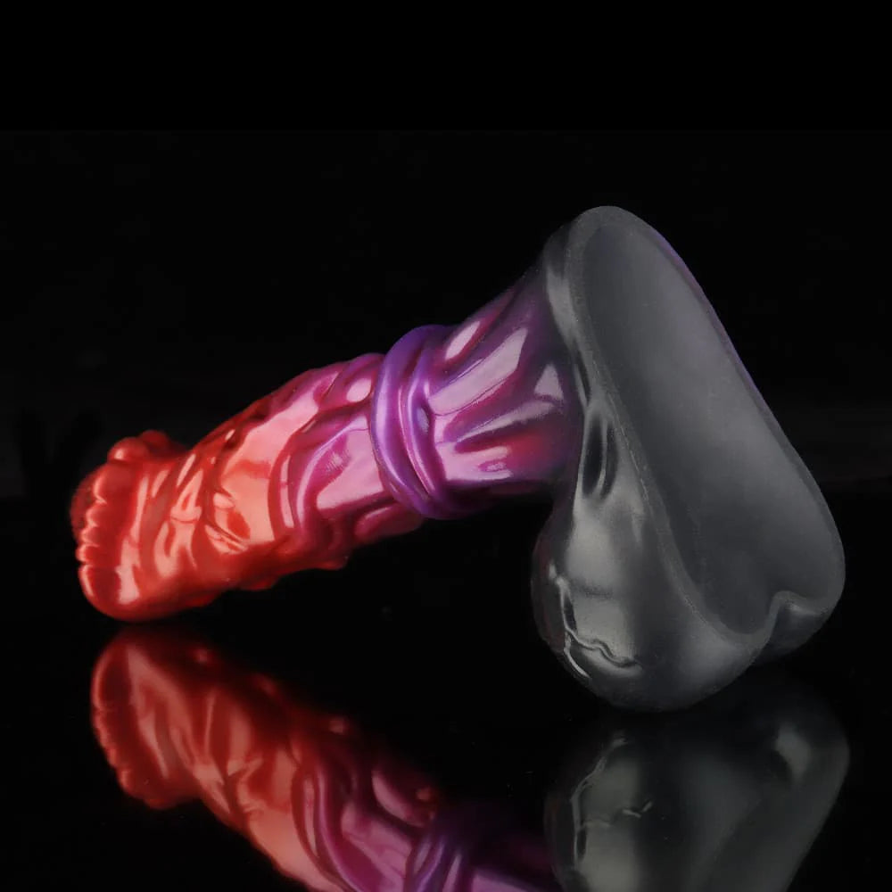 Horse Dildo – Red, Purple & Black Fantasy Silicone Toy