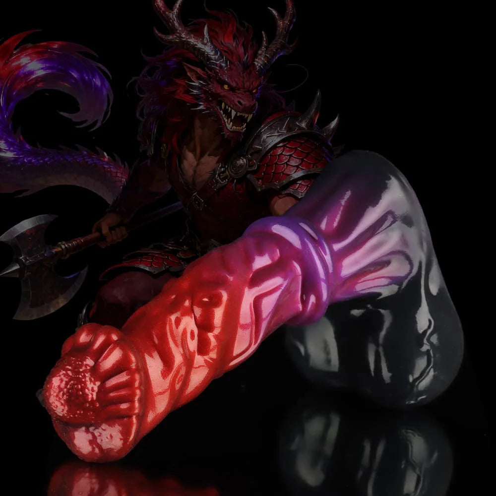 Horse Dildo – Red, Purple & Black Fantasy Silicone Toy