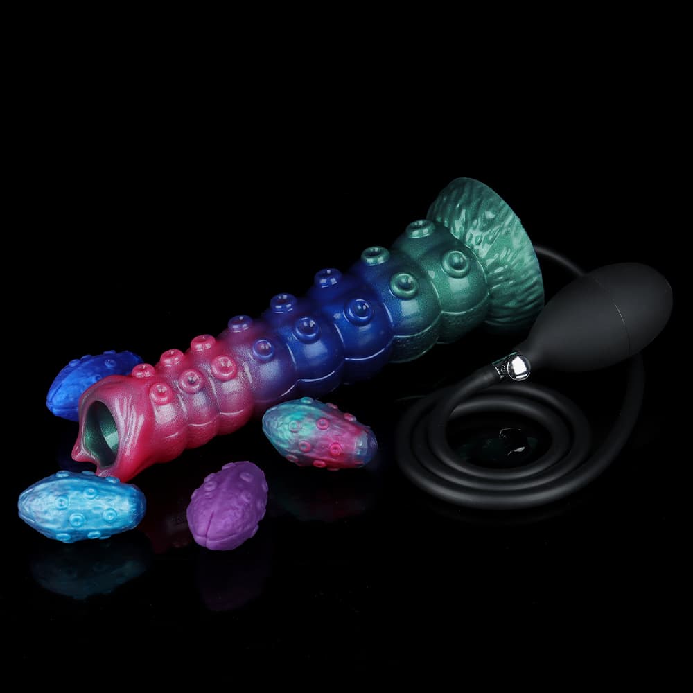 Inflatable Ovipositor Dildo – Fantasy Egg-Laying Roleplay Inflatable Toy（4 Eggs）