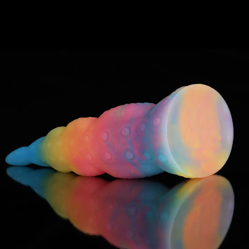 Octopus Tail Dildo – Blue Yellow Purple Gradient Design